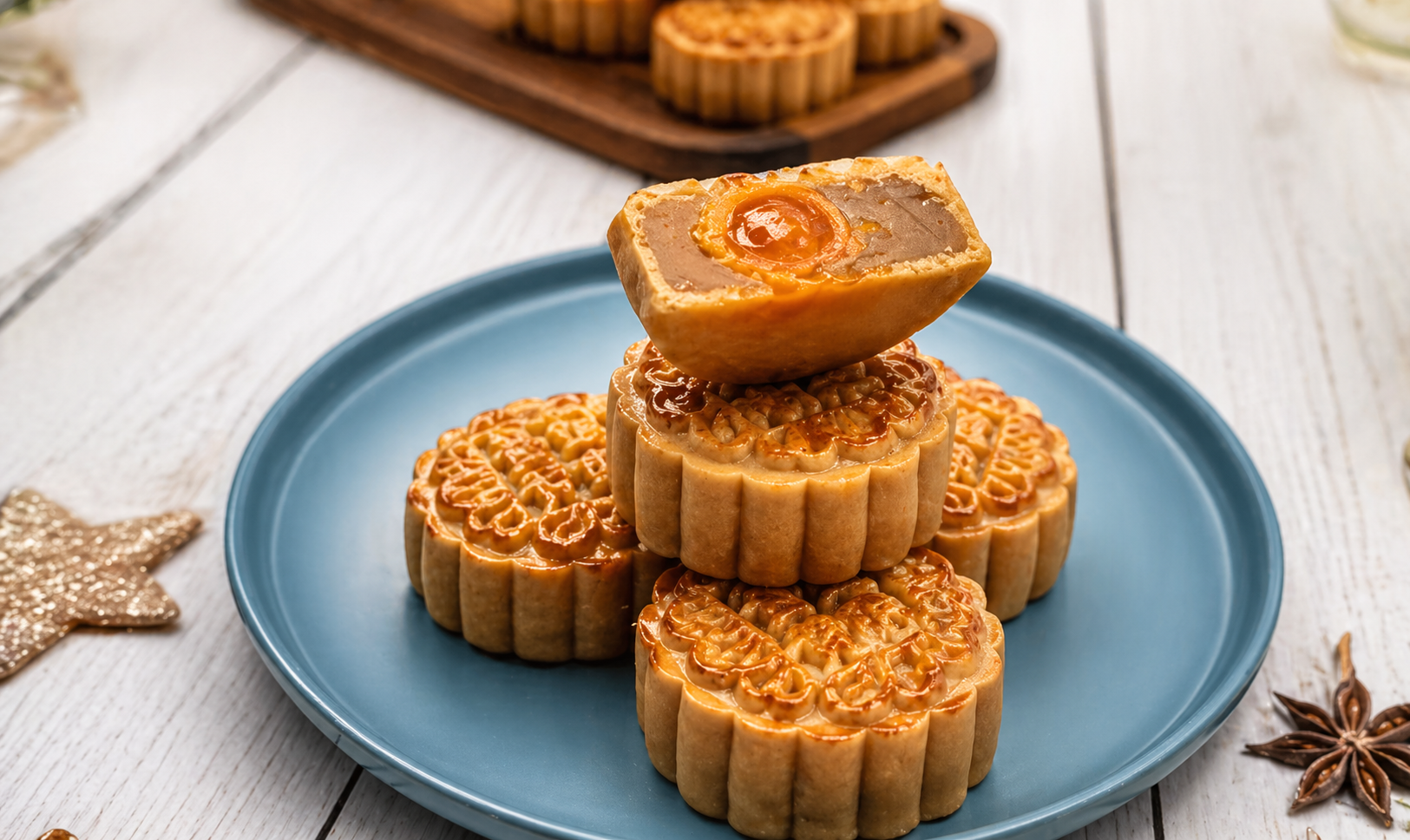 Egg Yolk Lotus Seed Paste Mooncakes